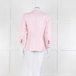 Smythe Pink Black Pocket Cotton Blend Blazer