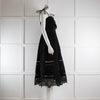Self Portrait Black Guipure Trimmed Dress with Bow Straps