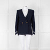 Pinko Navy Gold Button knitted Sleeves Blazer