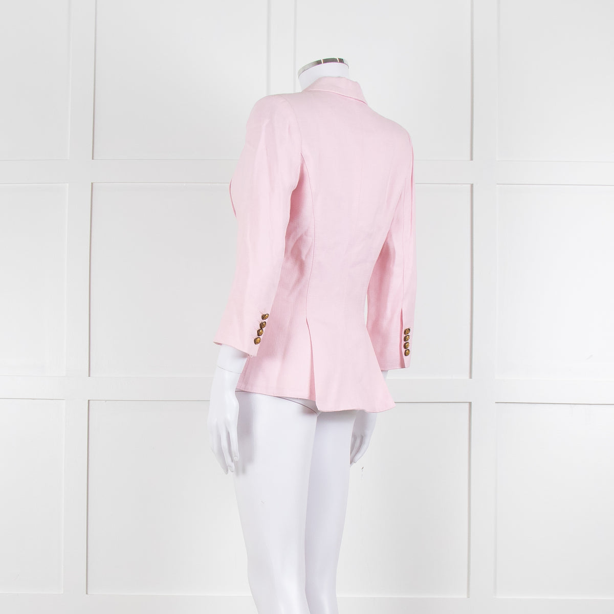 Smythe Pink Black Pocket Cotton Blend Blazer