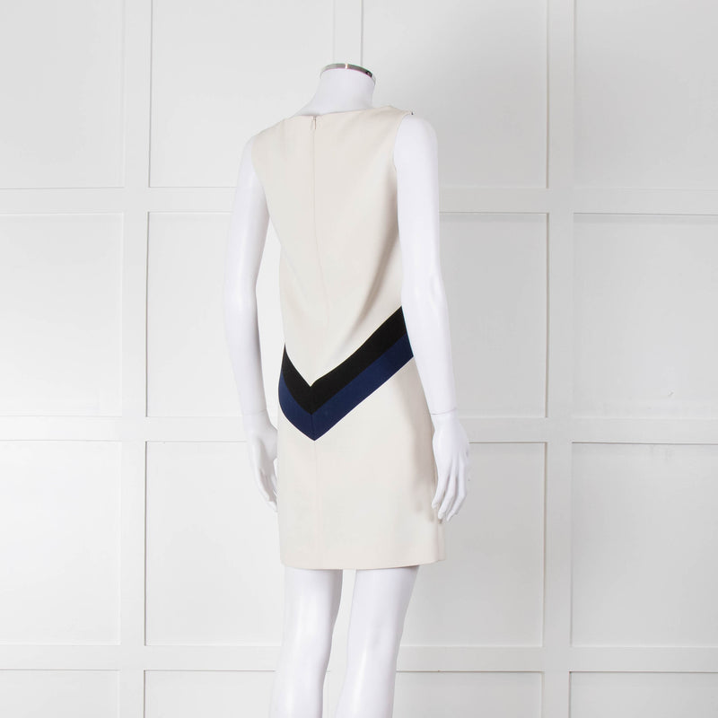 Emilio Pucci Cream Shift Dress with Black and Navy Colour Block Chest