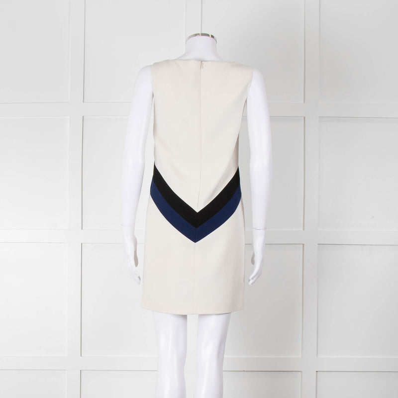 Emilio Pucci Cream Shift Dress with Black and Navy Colour Block Chest