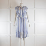 Rails Blue & White Stripe Dress with Silver Thread