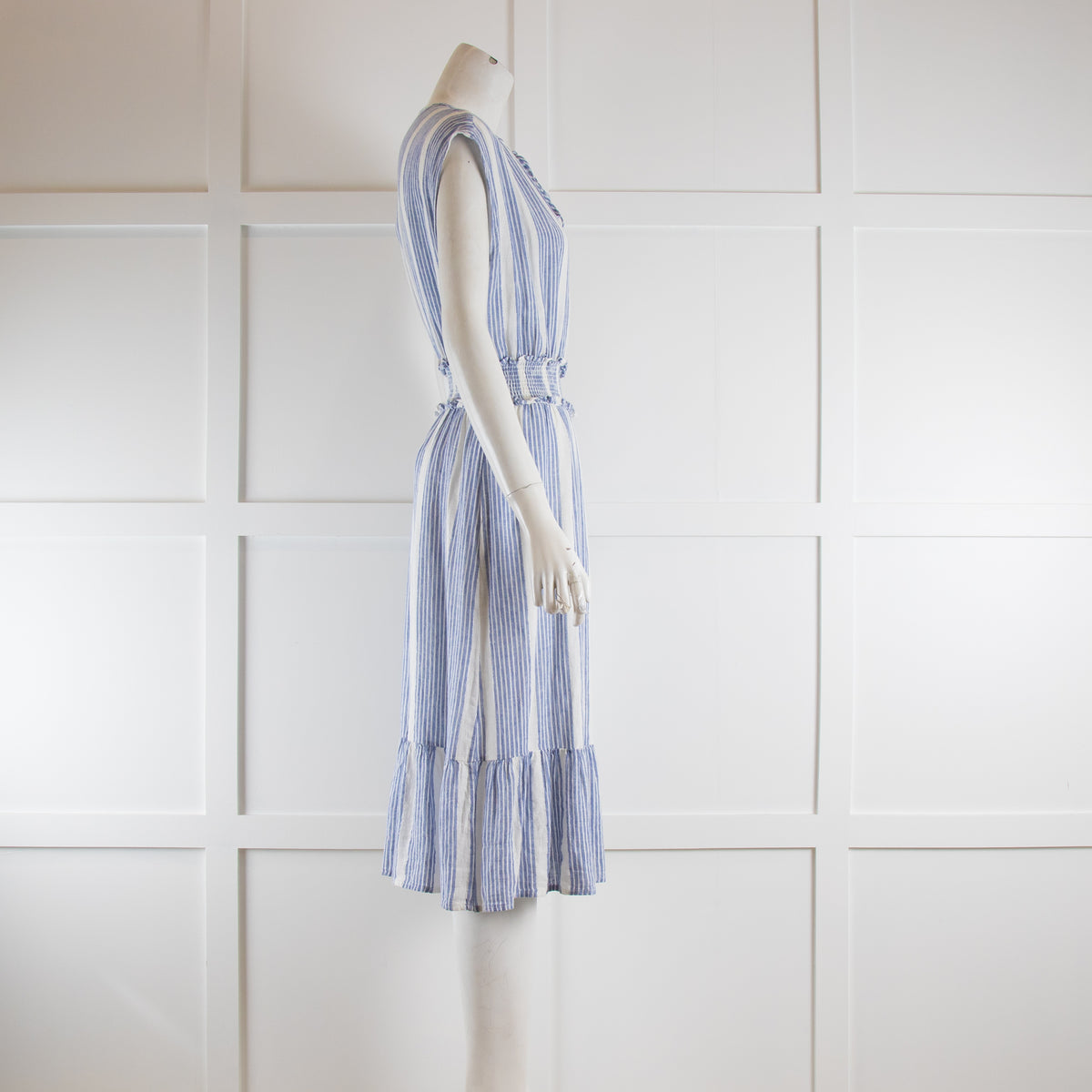 Rails Blue & White Stripe Dress with Silver Thread
