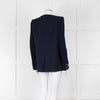 Pinko Navy Gold Button knitted Sleeves Blazer