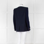 Pinko Navy Gold Button knitted Sleeves Blazer