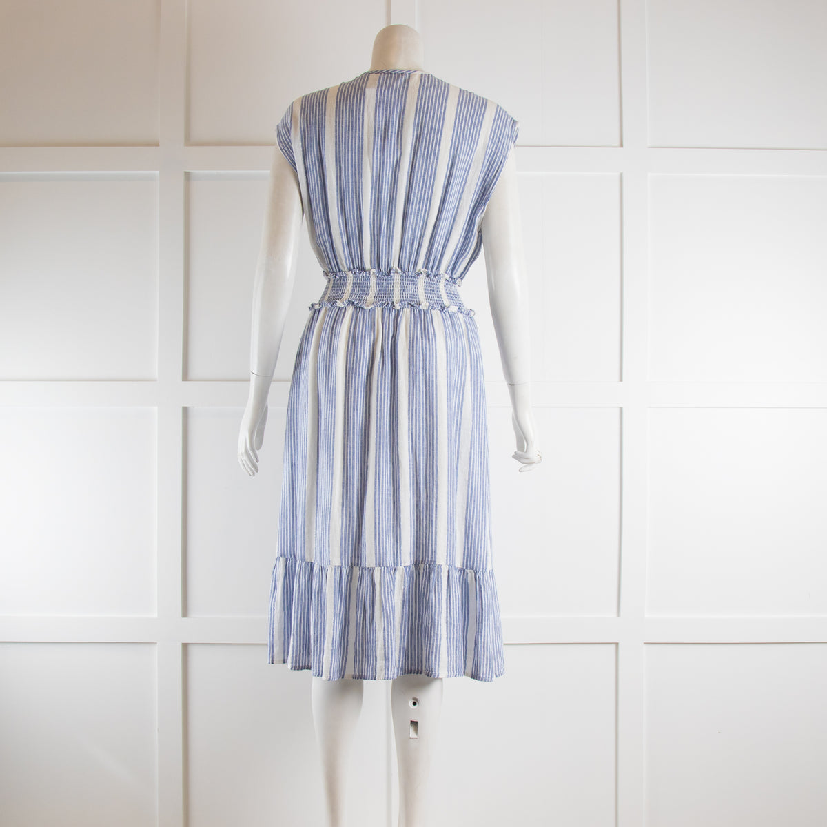 Rails Blue & White Stripe Dress with Silver Thread