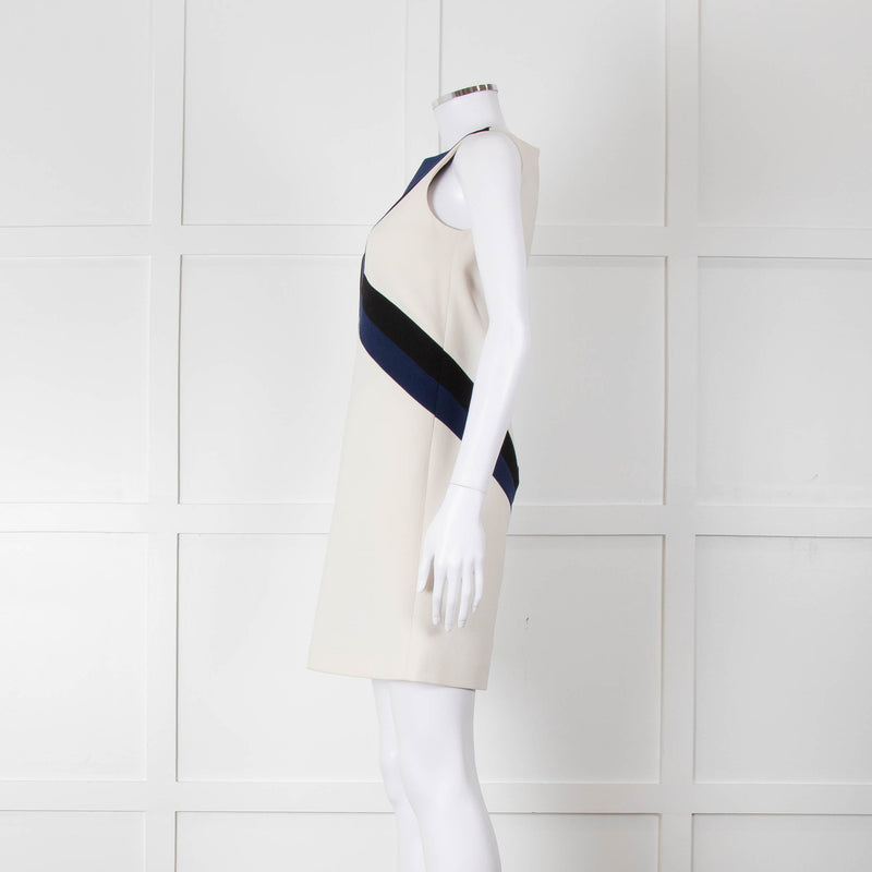 Emilio Pucci Cream Shift Dress with Black and Navy Colour Block Chest