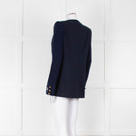 Pinko Navy Gold Button knitted Sleeves Blazer