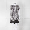 Club Monaco Black And White Palm Print Silk Dress