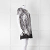 Club Monaco Black And White Palm Print Silk Dress