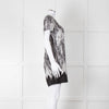 Club Monaco Black And White Palm Print Silk Dress