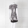 Club Monaco Black And White Palm Print Silk Dress