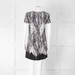 Club Monaco Black And White Palm Print Silk Dress