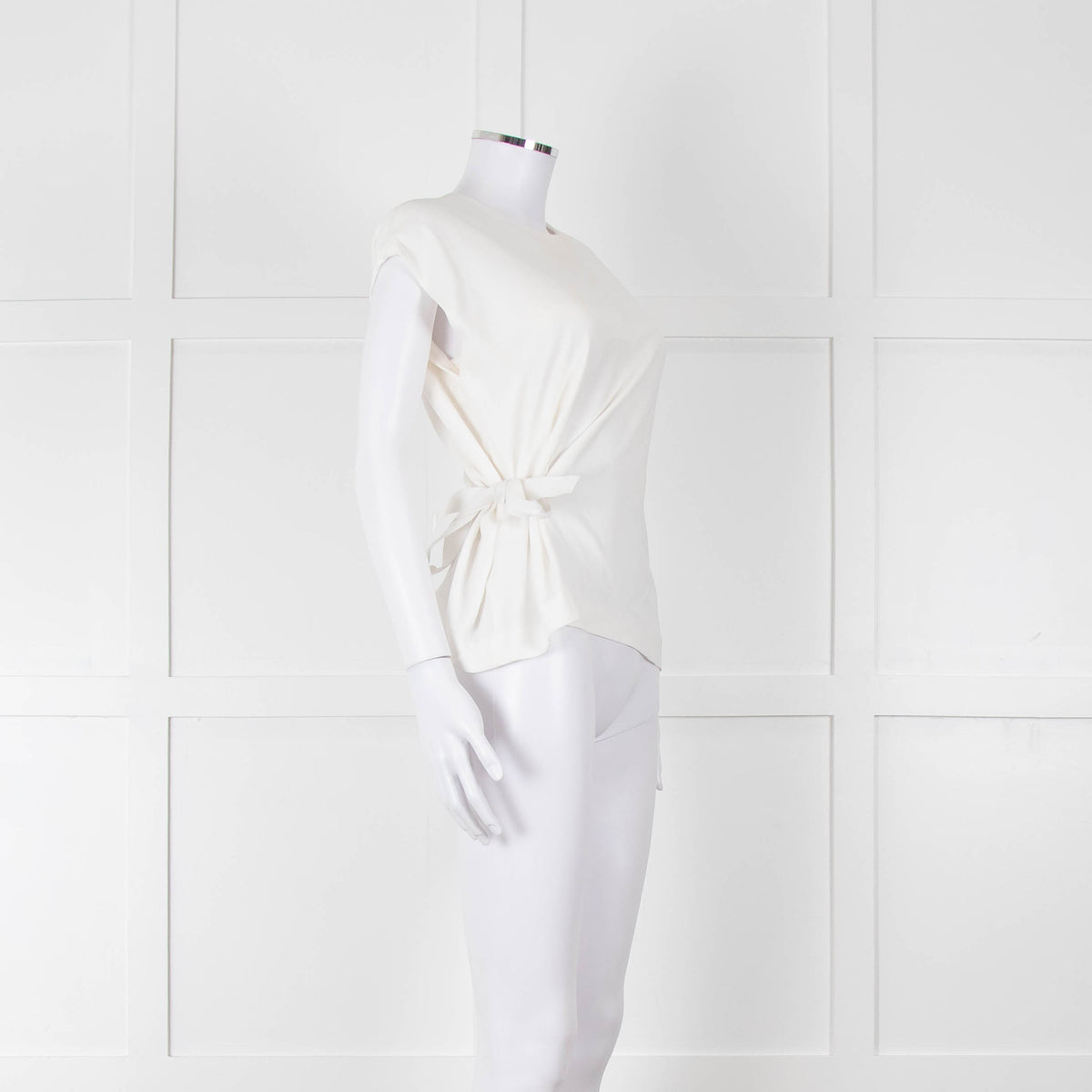 Rag & Bone Cream Sleeveless Belted Top