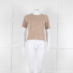 Club Monaco Beige Cashmere Short Sleeve Sweater