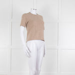 Club Monaco Beige Cashmere Short Sleeve Sweater