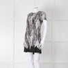 Club Monaco Black And White Palm Print Silk Dress