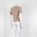 Club Monaco Beige Cashmere Short Sleeve Sweater