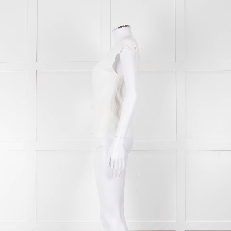 Rag & Bone Cream Sleeveless Belted Top