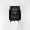 Sarah Pacini Black Linen Blend Mesh Stripe Jumper