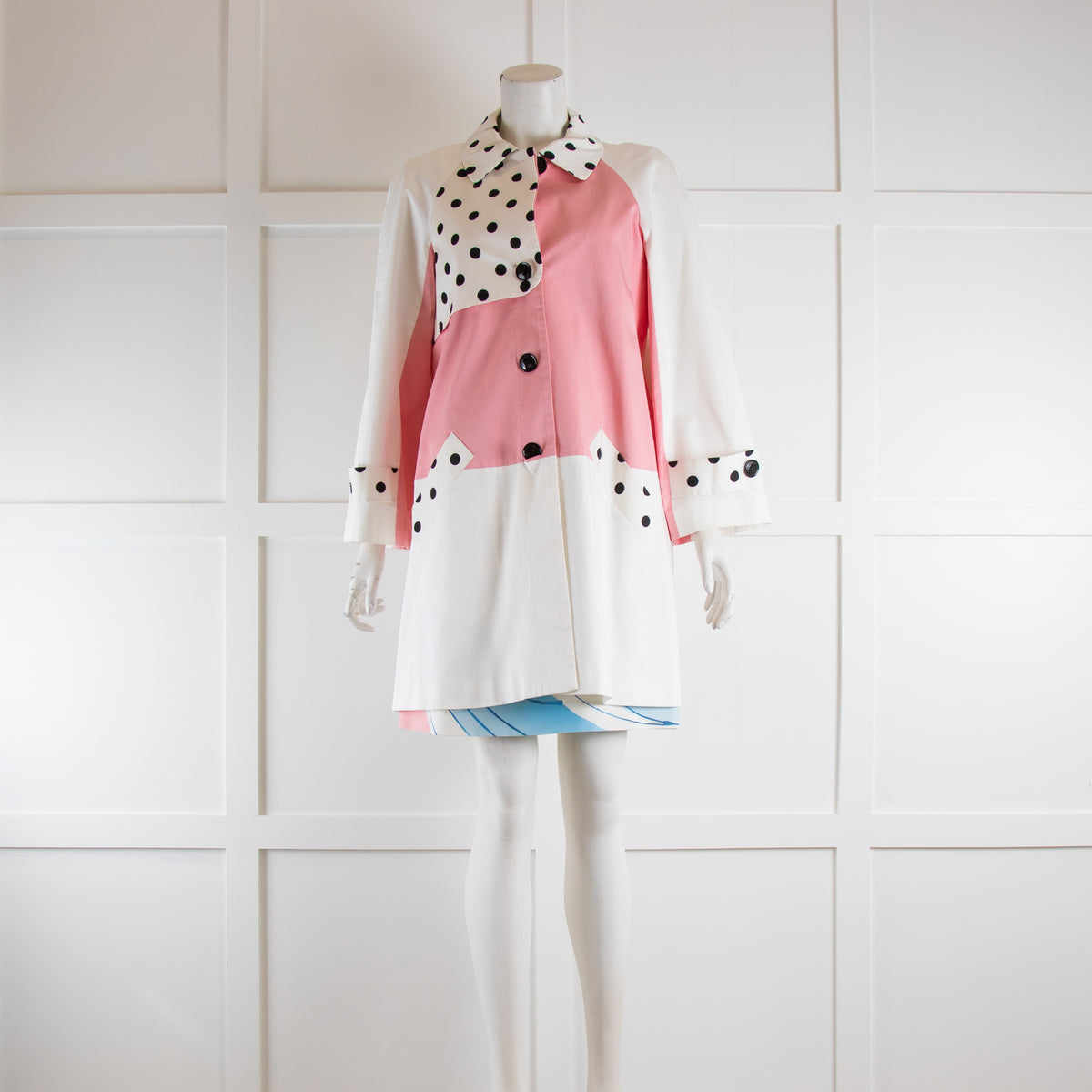 Moschino Cheap and Chic White, Black & Pink Cotton Jacket