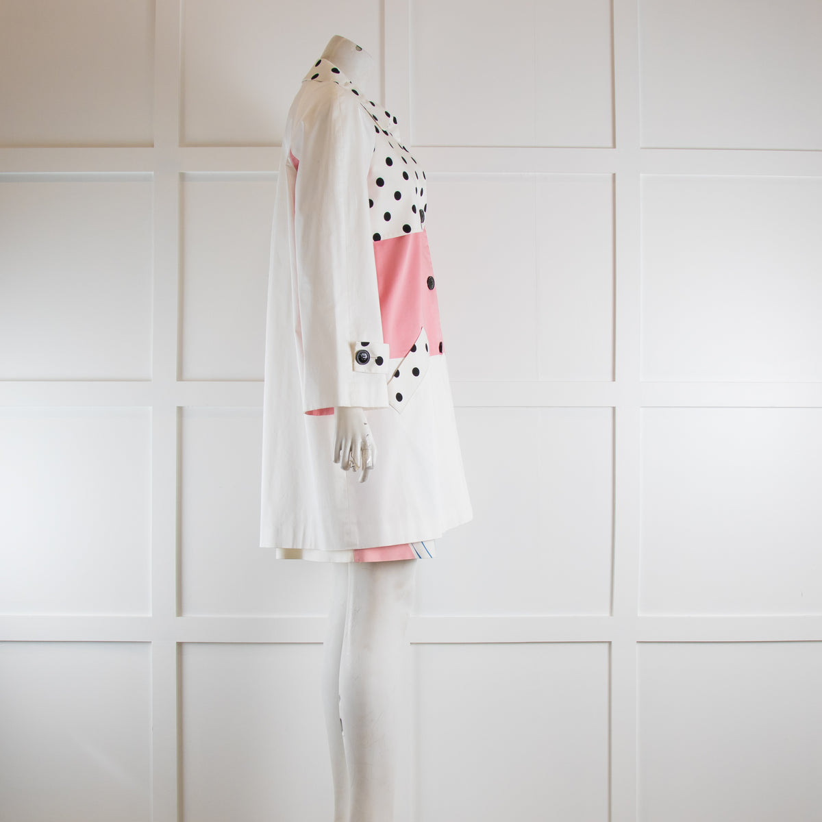 Moschino Cheap and Chic White, Black & Pink Cotton Jacket
