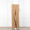 Bamford Tan Wool Back Zip Wide Trousers