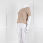 Club Monaco Beige Cashmere Short Sleeve Sweater