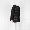 Sarah Pacini Black Linen Blend Mesh Stripe Jumper