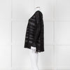 Sarah Pacini Black Linen Blend Mesh Stripe Jumper