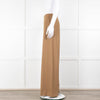Bamford Tan Wool Back Zip Wide Trousers