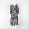 Velvet By Graham & Spencer Navy Cream V-Neck Midi Dress