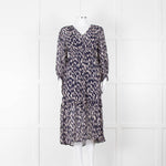 Velvet By Graham & Spencer Navy Cream V-Neck Midi Dress
