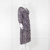 Velvet By Graham & Spencer Navy Cream V-Neck Midi Dress