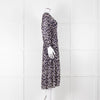 Velvet By Graham & Spencer Navy Cream V-Neck Midi Dress
