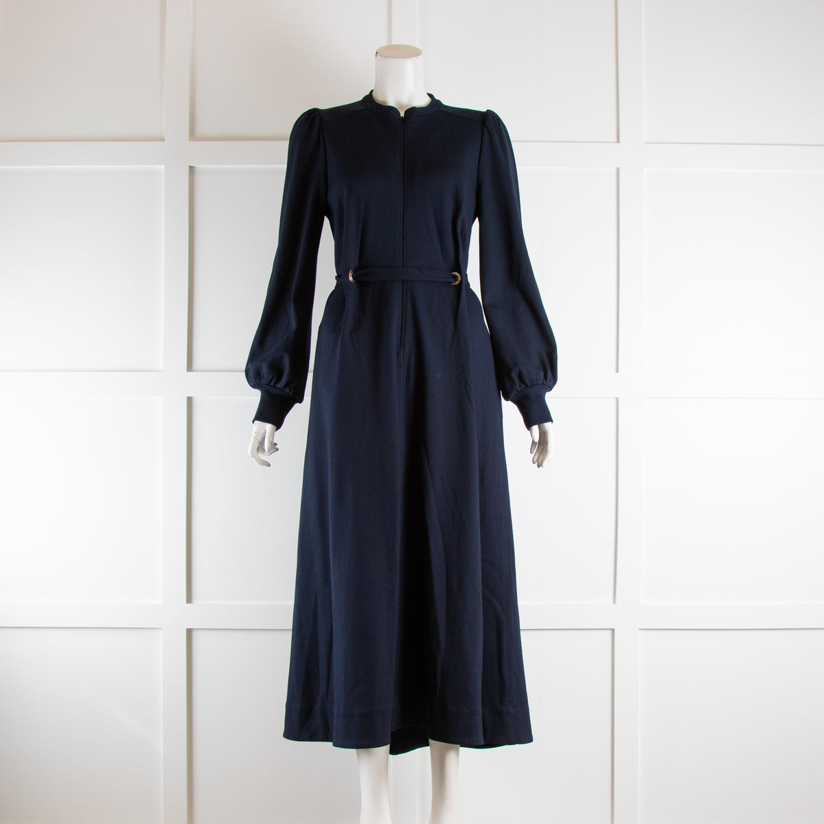 Me + Em Navy Crepe Dress With Belt
