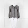 Armani Collezioni Black White Print Button Front Long Sleeve Shirt