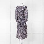 Velvet By Graham & Spencer Navy Cream V-Neck Midi Dress