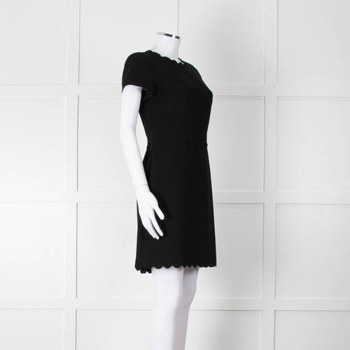 Club Monaco Black Scallop Neck Dress