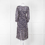 Velvet By Graham & Spencer Navy Cream V-Neck Midi Dress