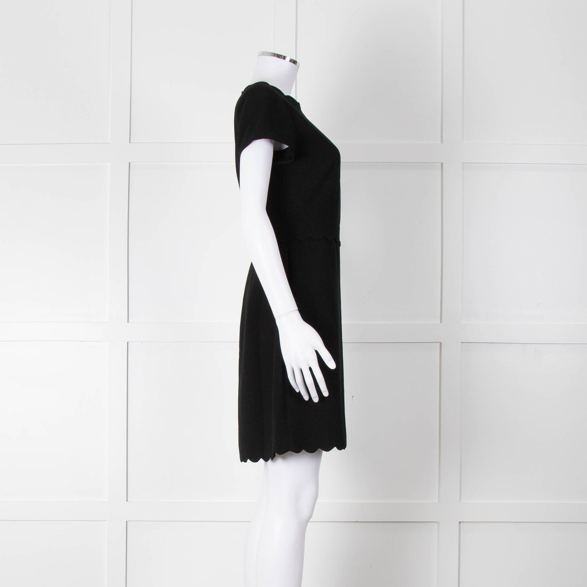 Club Monaco Black Scallop Neck Dress