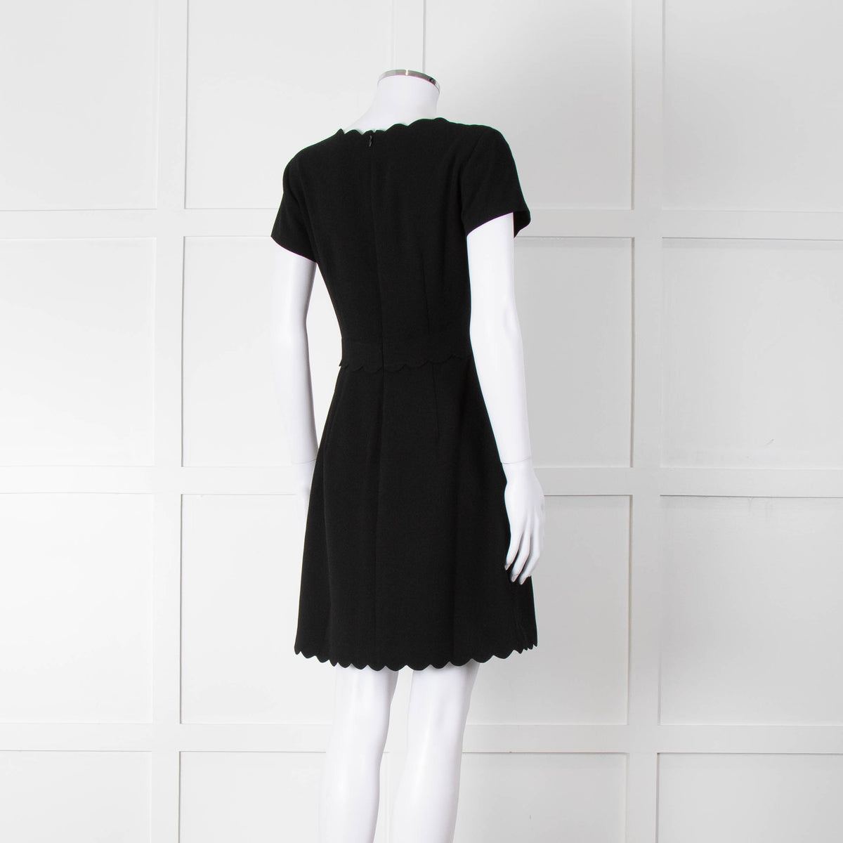 Club Monaco Black Scallop Neck Dress