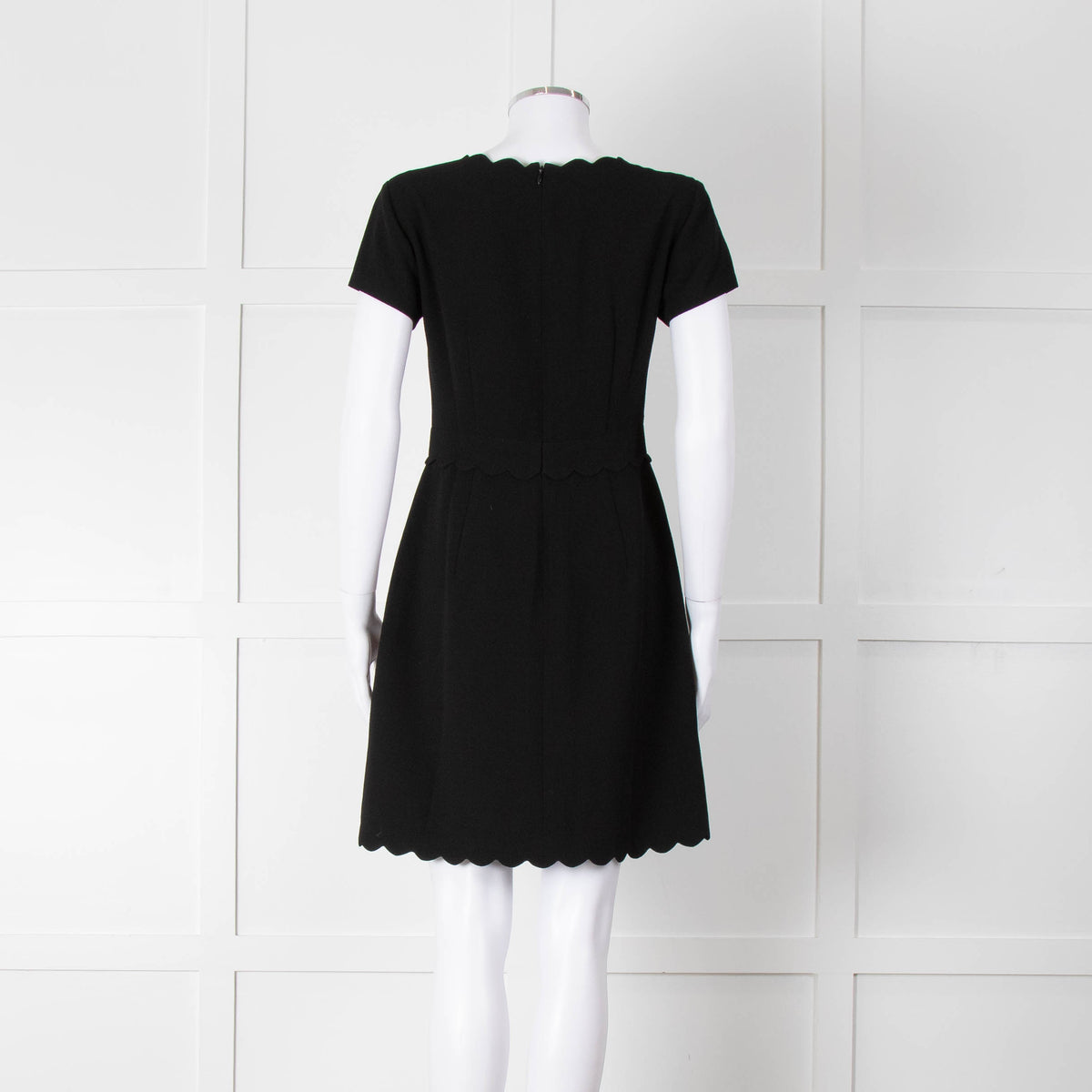 Club Monaco Black Scallop Neck Dress