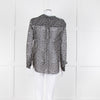 Armani Collezioni Black White Print Button Front Long Sleeve Shirt