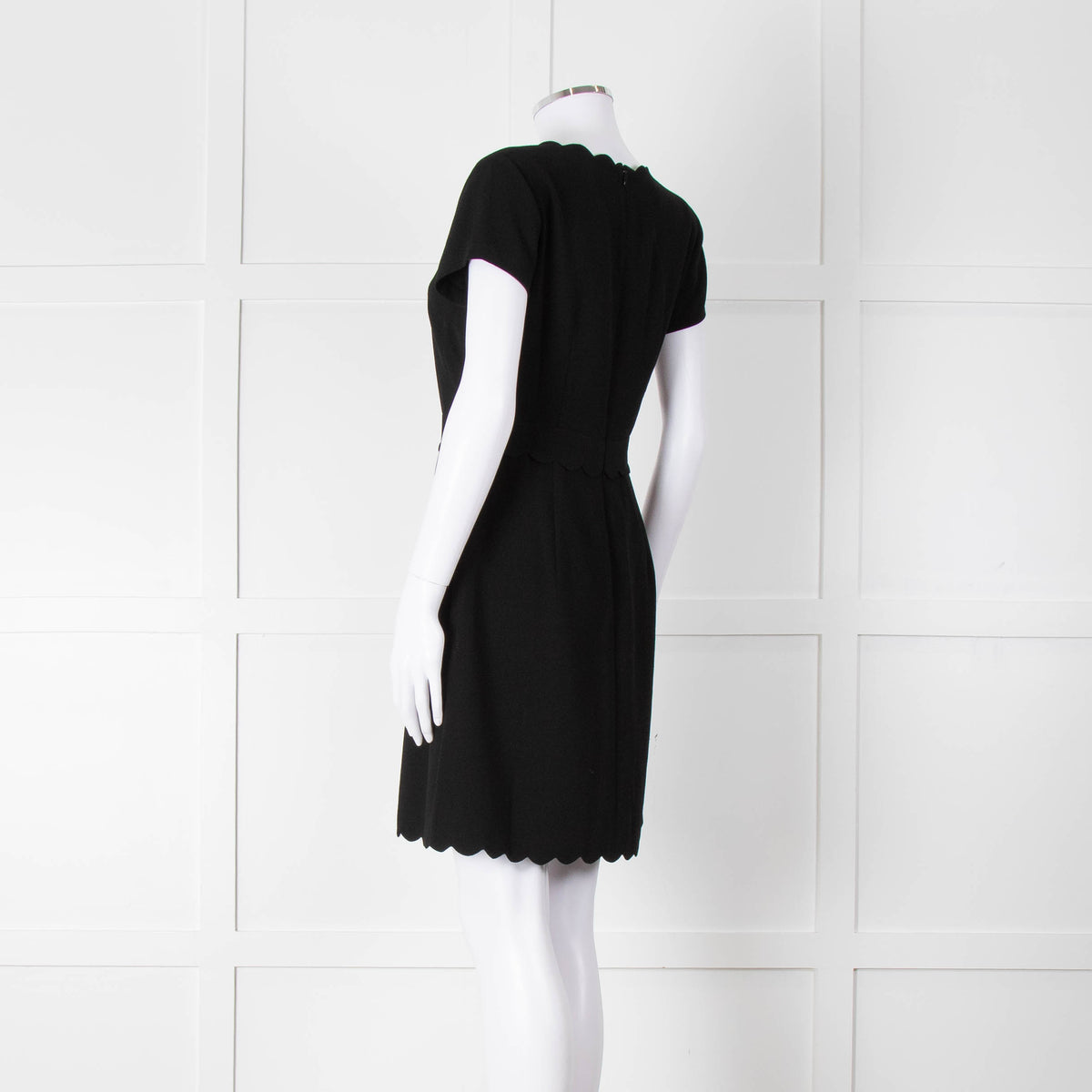 Club Monaco Black Scallop Neck Dress