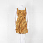 Rixo Tan Brown Animal Print Sleeveless Mini Dress