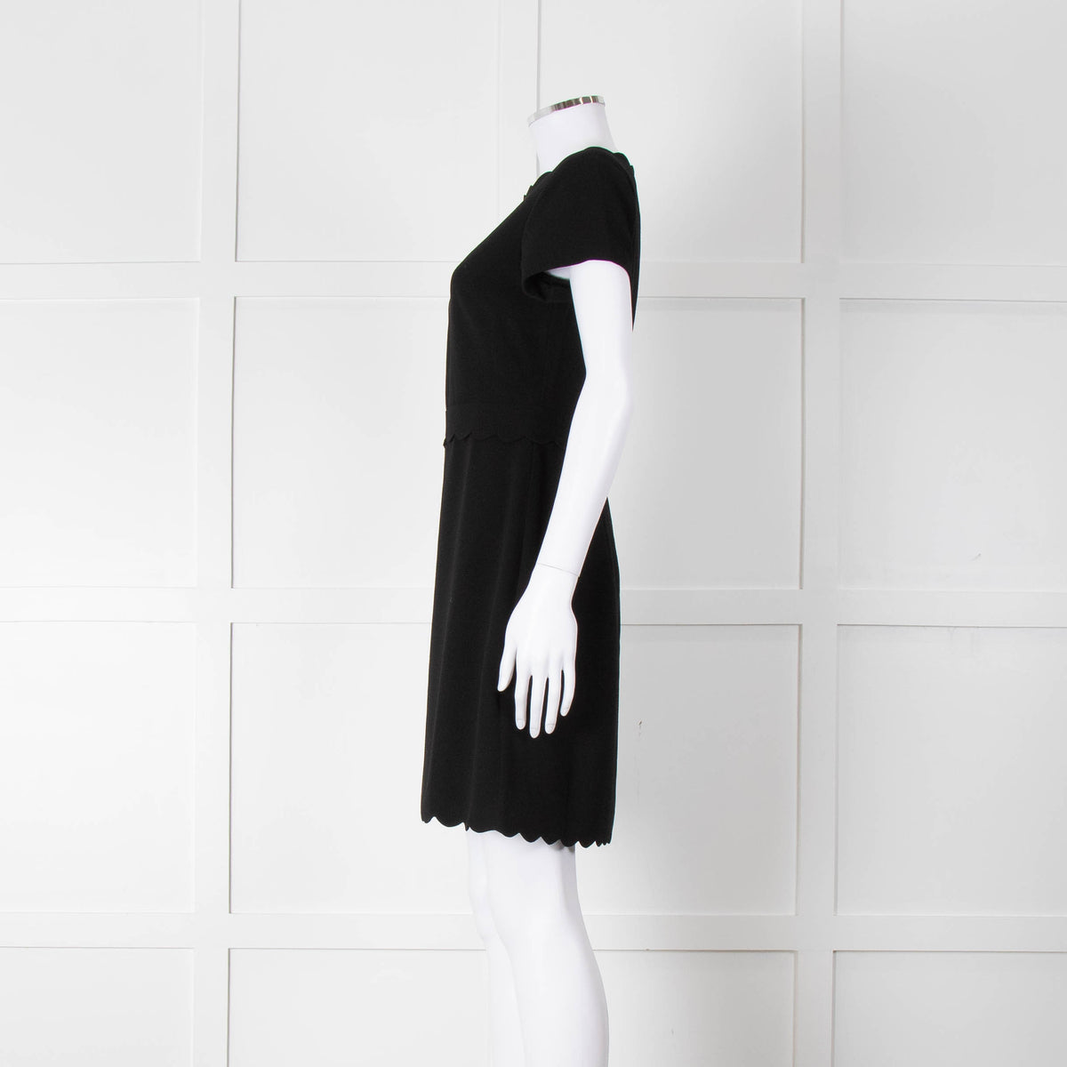 Club Monaco Black Scallop Neck Dress