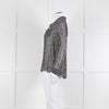 Armani Collezioni Black White Print Button Front Long Sleeve Shirt