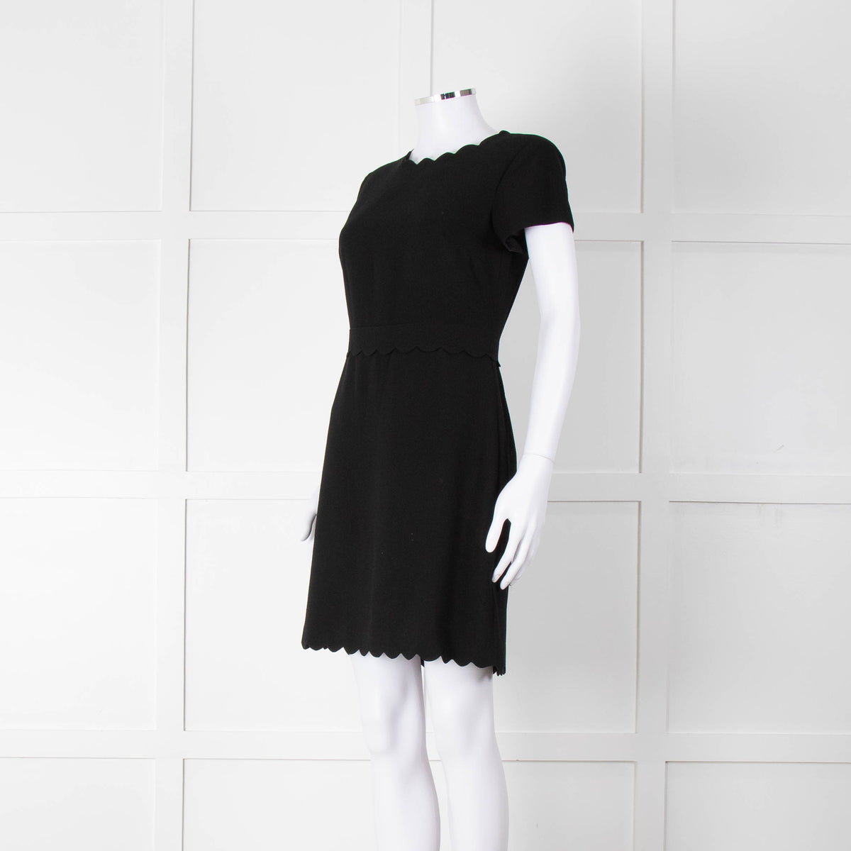 Club Monaco Black Scallop Neck Dress